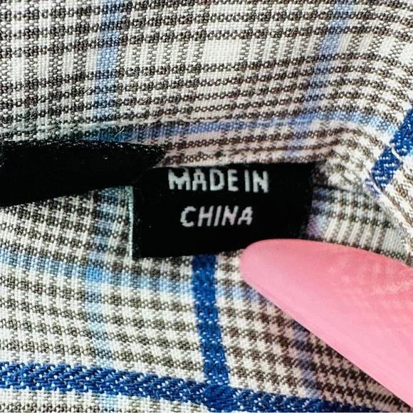 Hugo Boss Shirt Mens 15.5 Blue Plaid Cotton Sharp Fit Button Up Long Sleeves - Picture 6 of 11